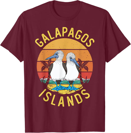 Seabirds Blue-footed Booby Bird Galapagos Island T-Shirt - T-Shirt | Maroon