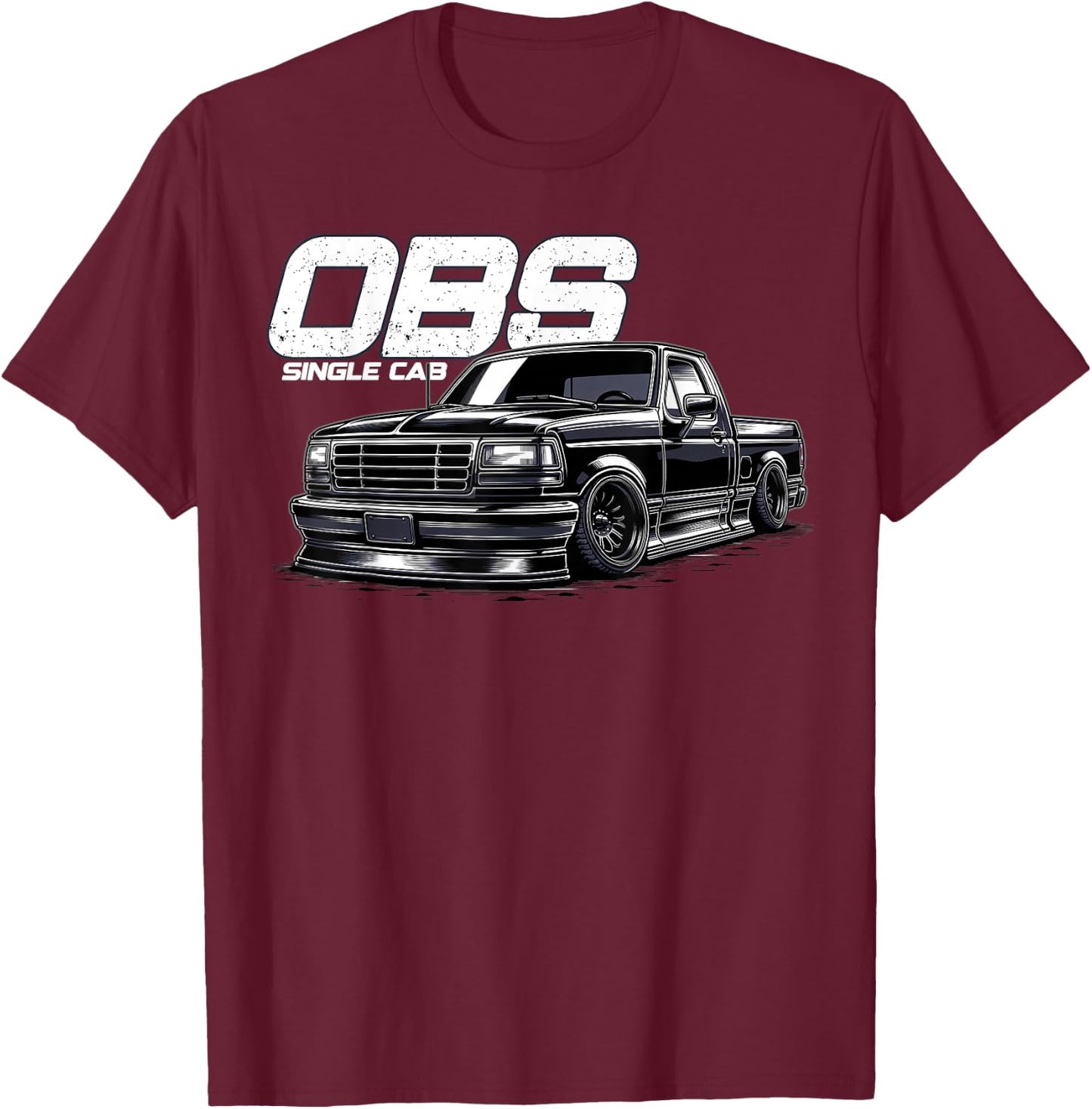 OBS Single Cab Truck Old Body Style Retro Vintage Truck T-Shirt - T-Shirt | Maroon
