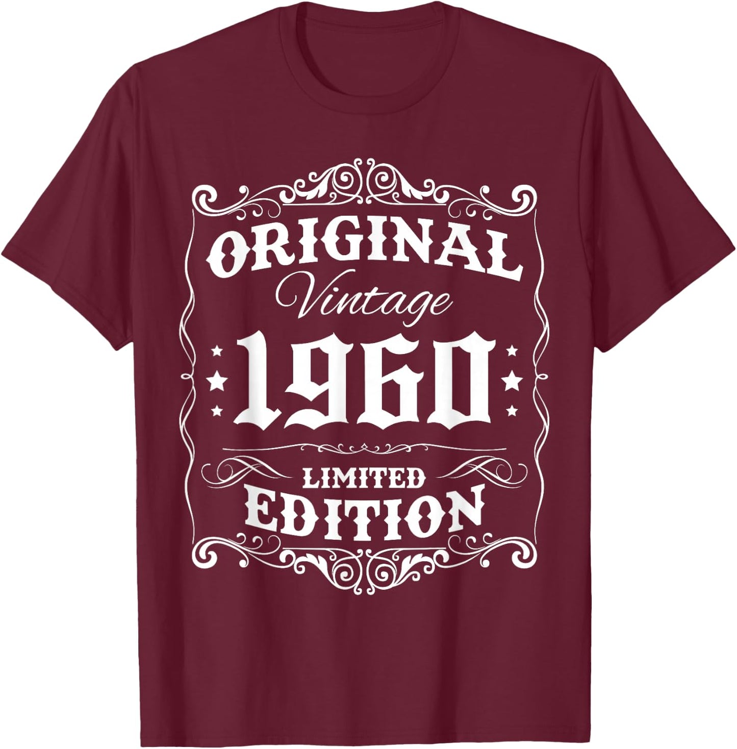 Original Vintage 1960 Limited Edition Classic 1960 Men Women T-Shirt - T-Shirt | Maroon