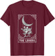 The Lovers Vintage Tarot Card Gothic Halloween Skeleton Moon T-Shirt - T-Shirt | Maroon