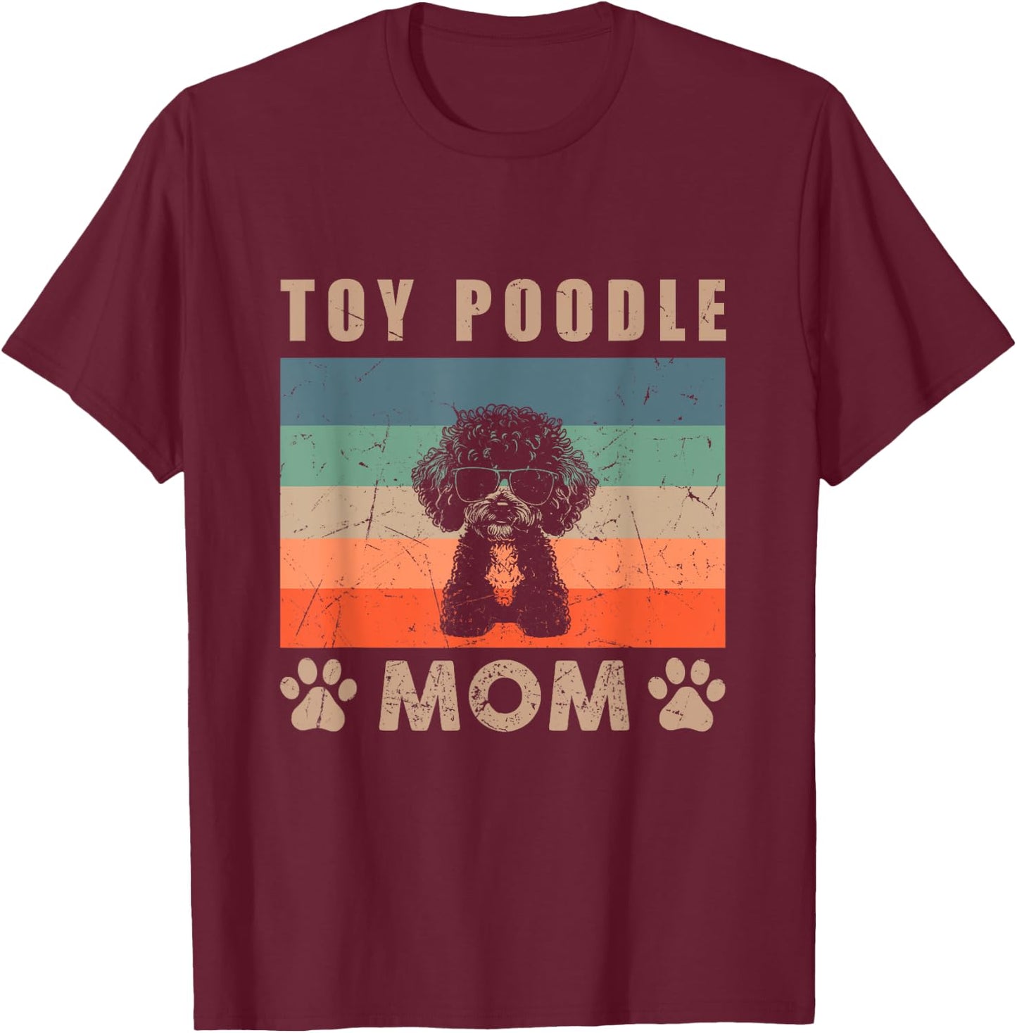 Vintage Toy Poodle Mom Gifts Funny Dog Mom Lover Mothers Day Women Kids T-Shirt - T-Shirt | Maroon
