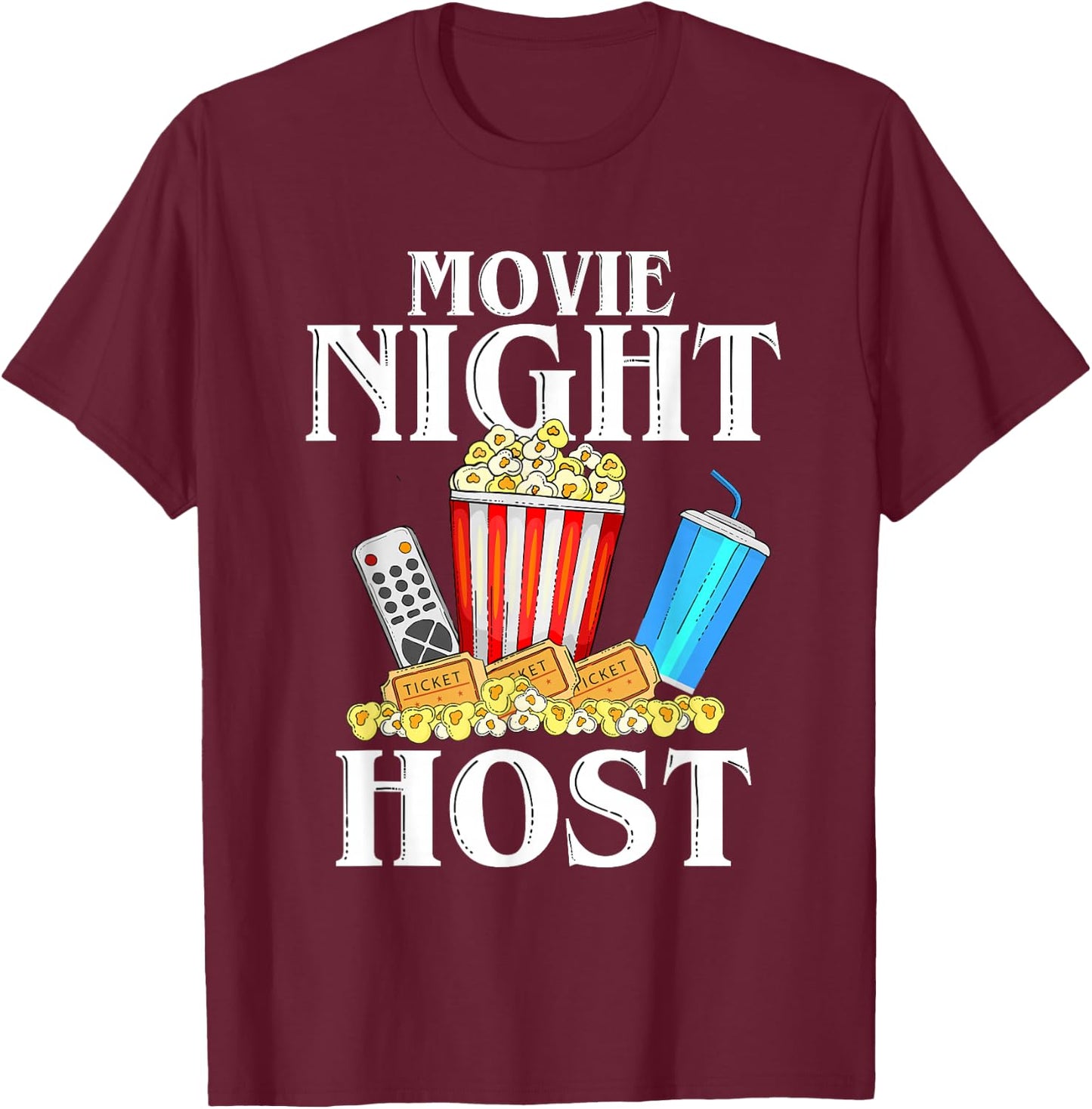 Family Movie Night Outfit Women Kids - Movie Lover T-Shirt - T-Shirt | Maroon