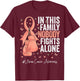 Peach Ribbon Survivor Fighter Uterine Cancer Awareness T-Shirt - T-Shirt | Maroon