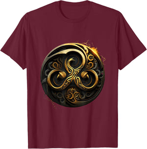 Triskelion Tattoo Art in Celtic BDSM Style T-Shirt - T-Shirt | Maroon