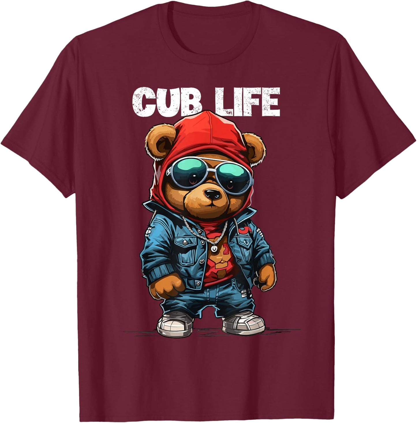 Cub Bear Life Funny Teddy Bear Stuff Women Thug T-Shirt - T-Shirt | Maroon