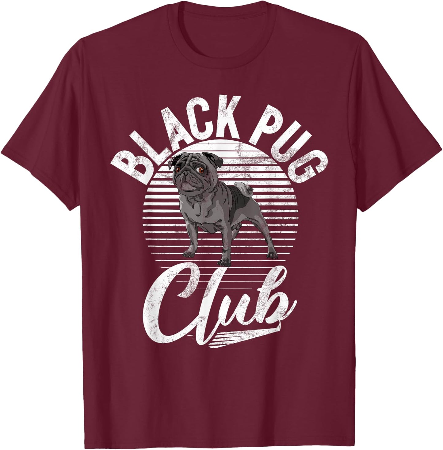 Black Pug Club Black Pug T-Shirt - T-Shirt | Maroon