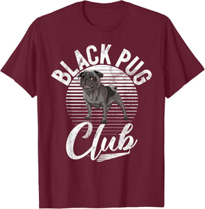 Black Pug Club Black Pug T-Shirt - T-Shirt | Maroon