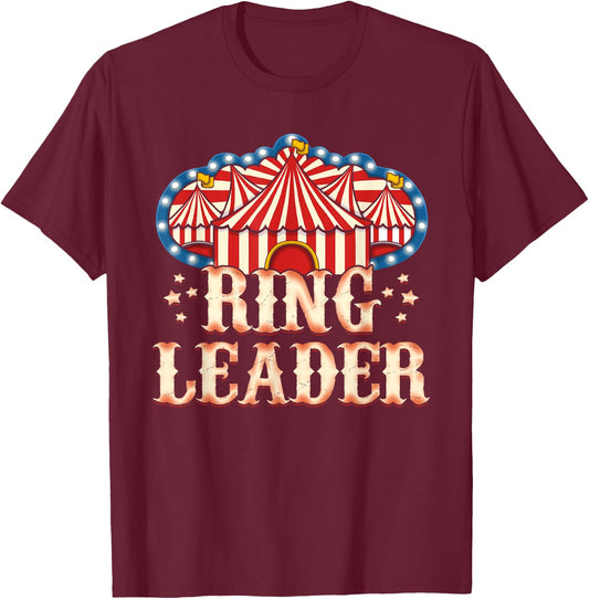 Circus Party Gift Clown Lion Fire Ring Acrobat Funny T-Shirt - T-Shirt | Maroon