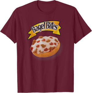 Bagel Bites Pizza Snacks Tasty Official Logo T-Shirt - T-Shirt | Maroon