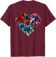 Siamese Fighting Fish Betta A Colorful Heart Betta Fishes T-Shirt - T-Shirt | Maroon