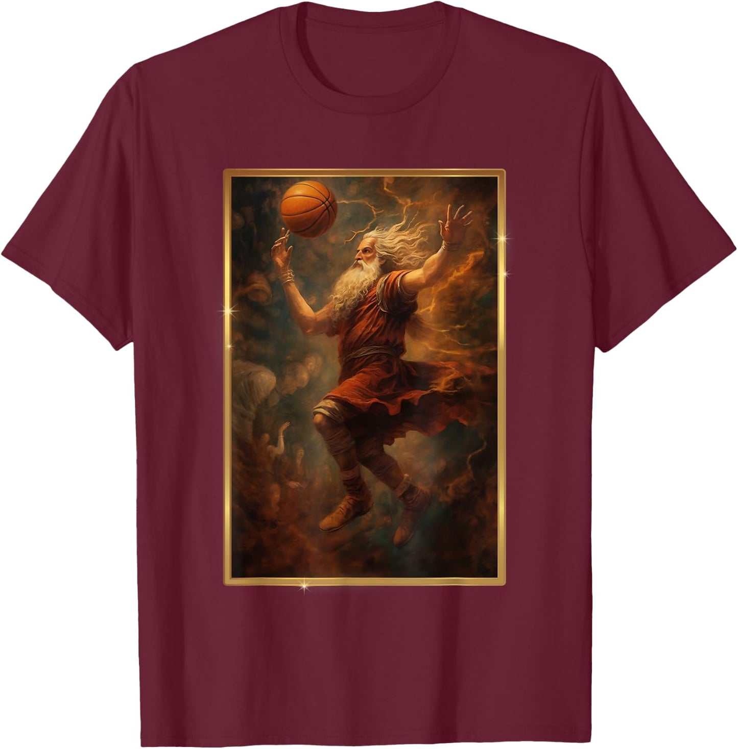Zeus Mightiest Greek God Plays Basketball In The Heaven Men T-Shirt - T-Shirt | Maroon