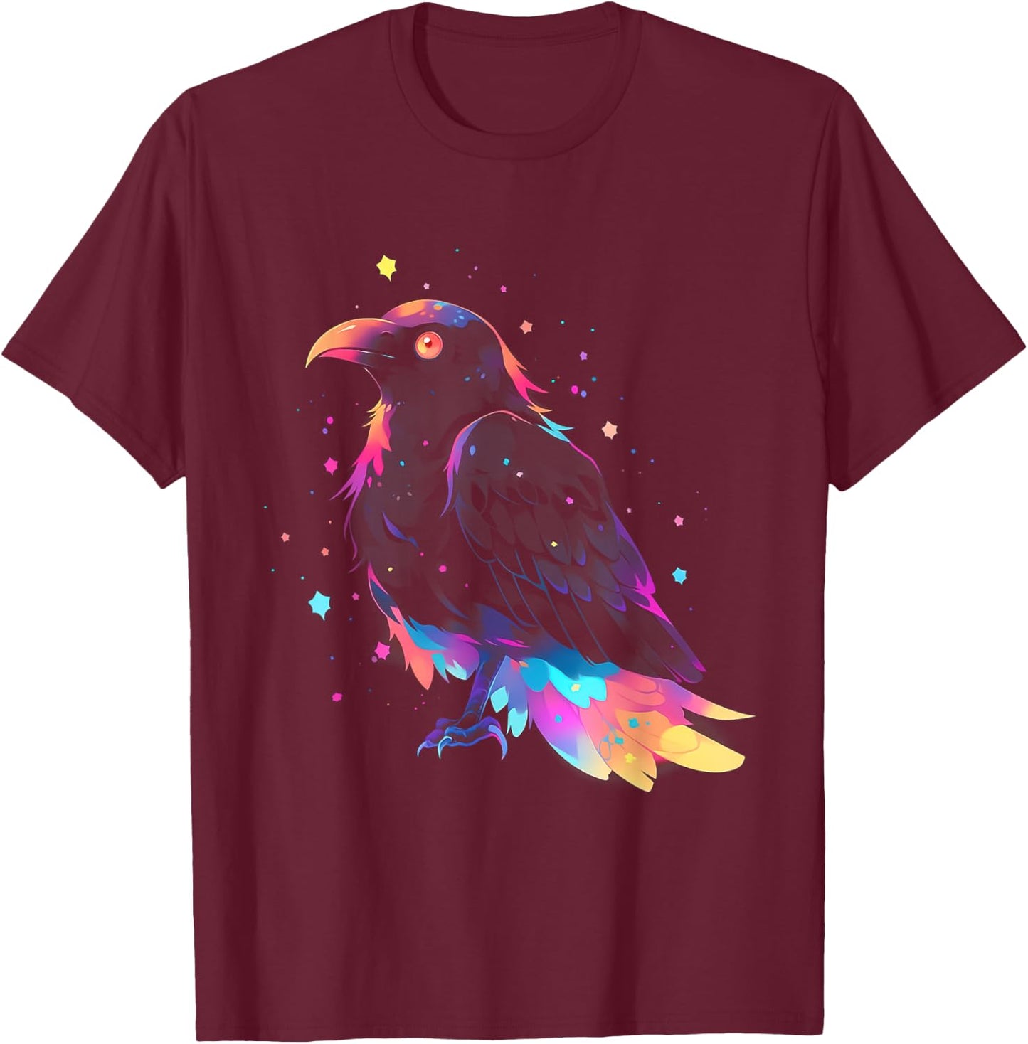 Kawaii Crow Raven | Pastel Goth Aesthetic Gothic Anime T-Shirt - T-Shirt | Maroon