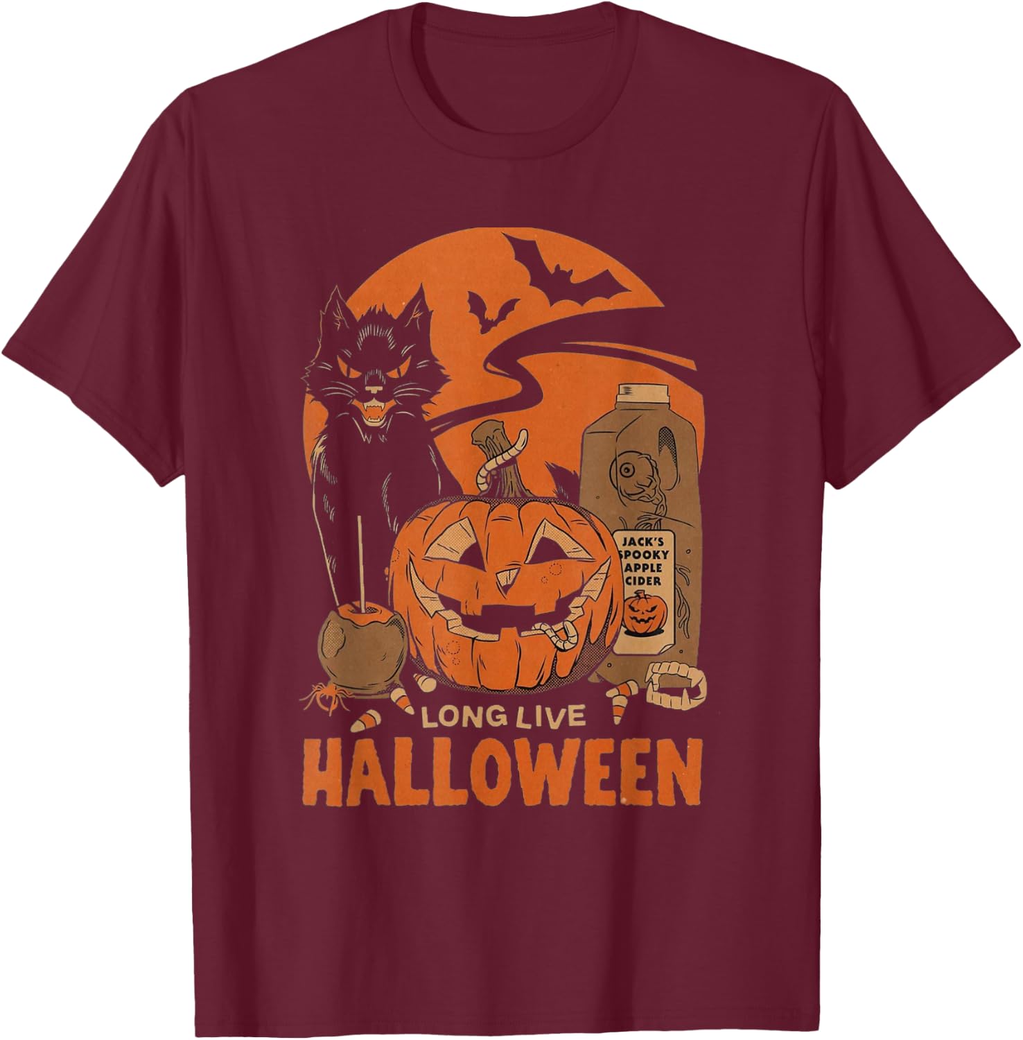 Long Live Halloween T-Shirt - T-Shirt | Maroon
