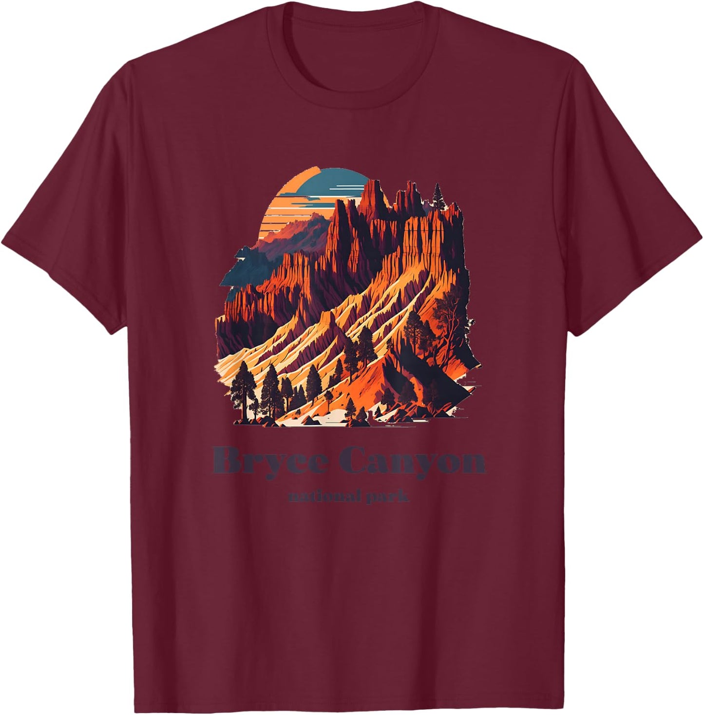 Bryce Canyon National Park Utah Cool Vintage Style T-Shirt - T-Shirt | Maroon