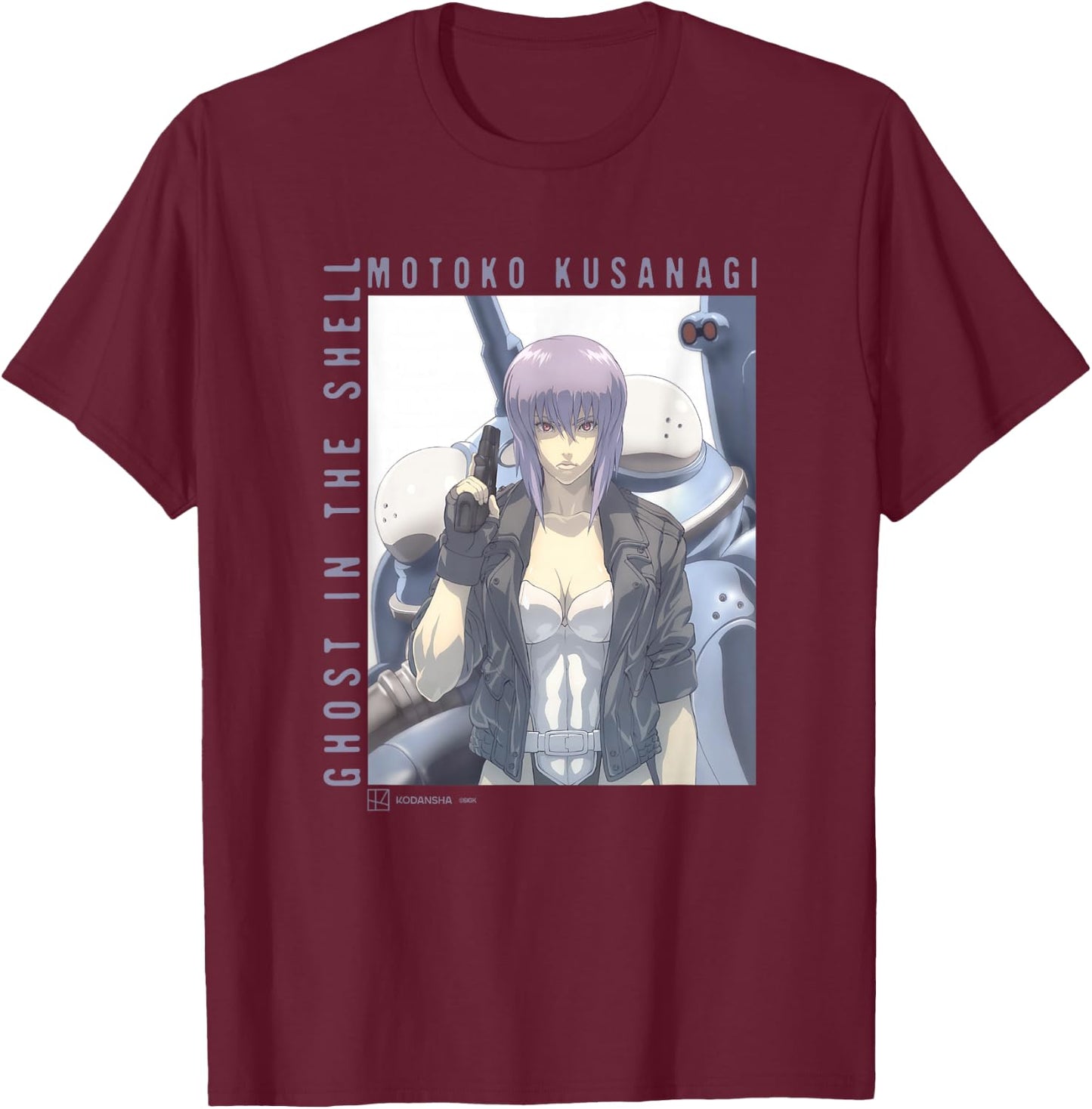 Ghost in The Shell: Stand Alone Complex Motoko Kusanagi Box T-Shirt - T-Shirt | Maroon