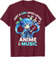 Cute Kawaii Chibi Just A Girl Who Loves Anime and Music Teen T-Shirt - T-Shirt | Maroon