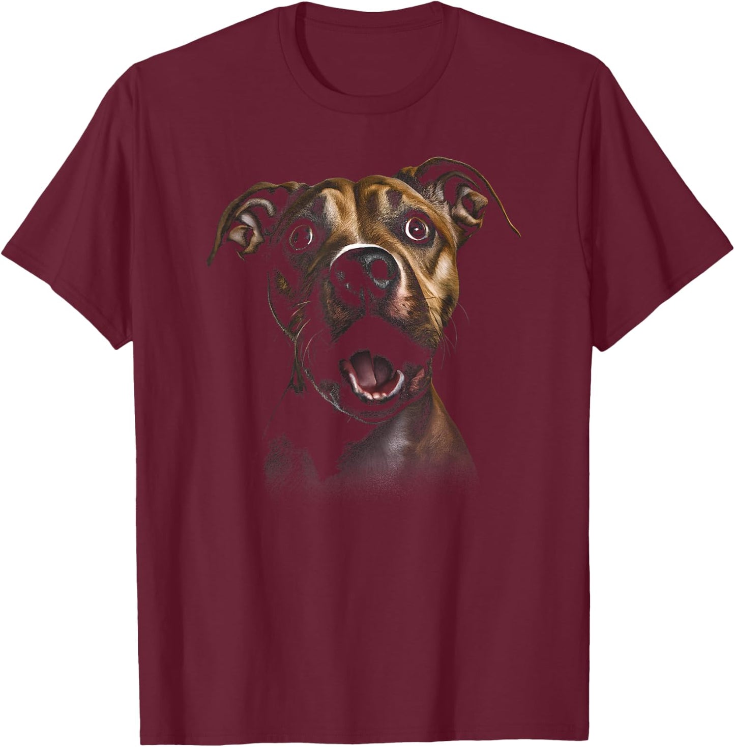 Art Colorful American Staffordshire Terrier T-Shirt - T-Shirt | Maroon