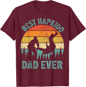 Funny Vintage Best Hapkido Dad Ever Father's Day T-Shirt - T-Shirt | Maroon