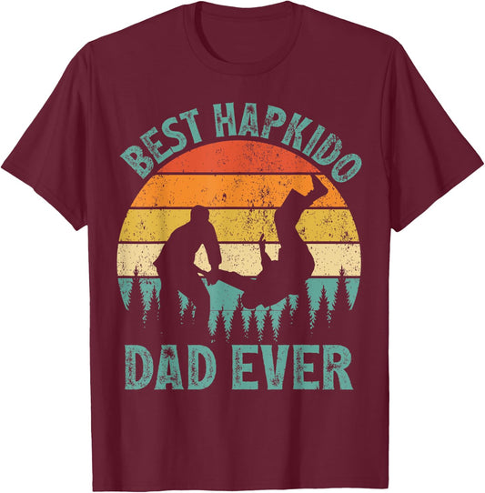 Funny Vintage Best Hapkido Dad Ever Father's Day T-Shirt - T-Shirt | Maroon