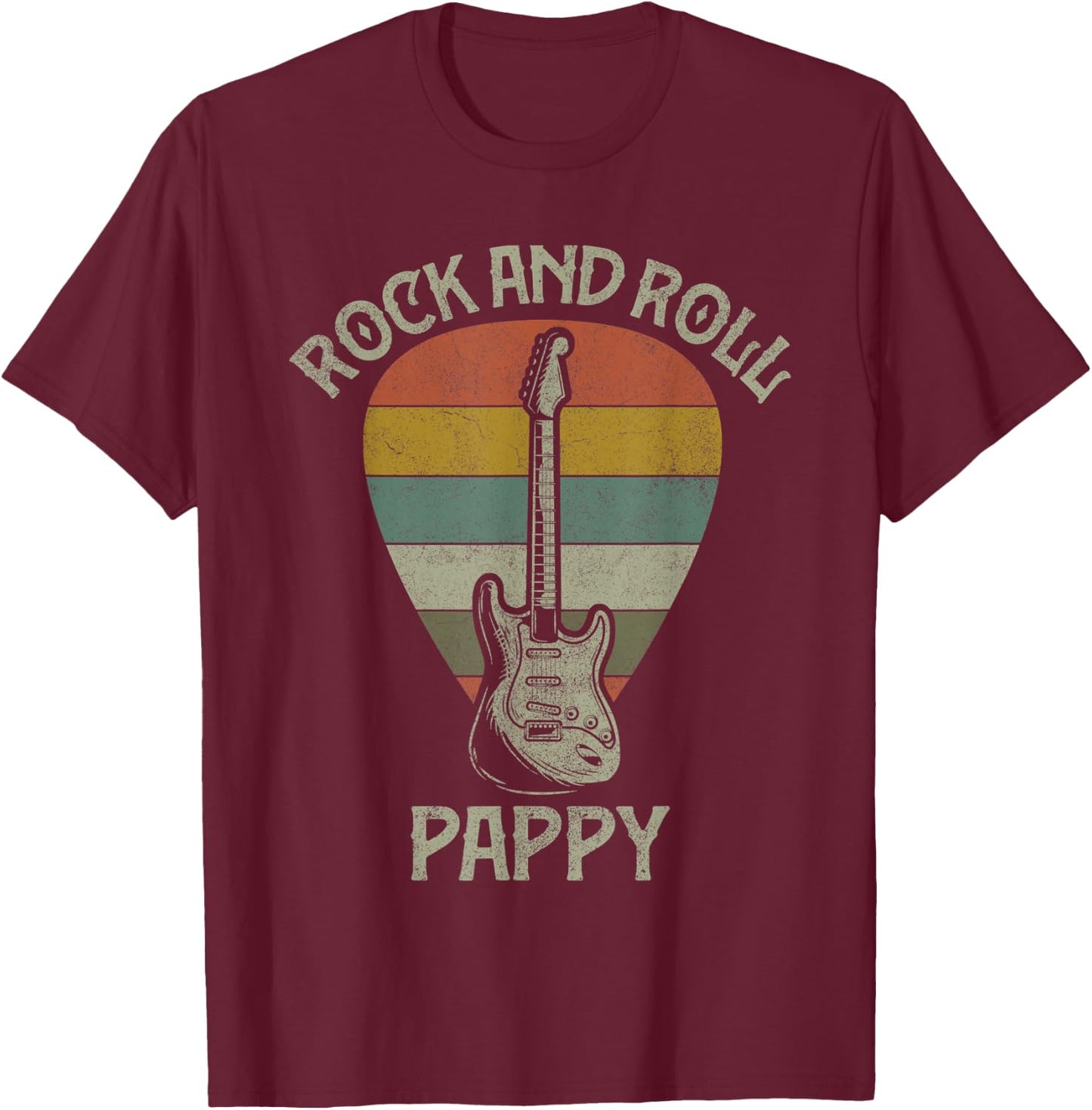 Guitarist Pappy Fathers Day Shirts, Guitar Player Grandpa T-Shirt - T-Shirt | Maroon