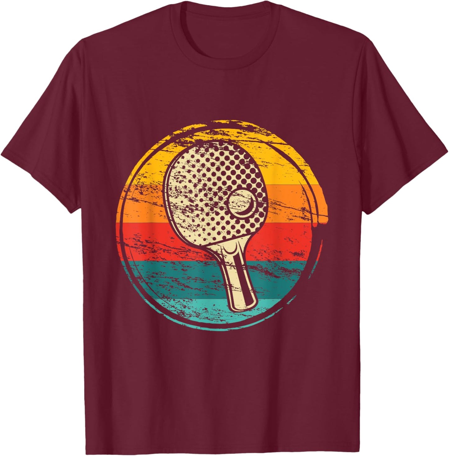 Retro Ping Pong Player - Table Tennis Tournament Lover T-Shirt - T-Shirt | Maroon