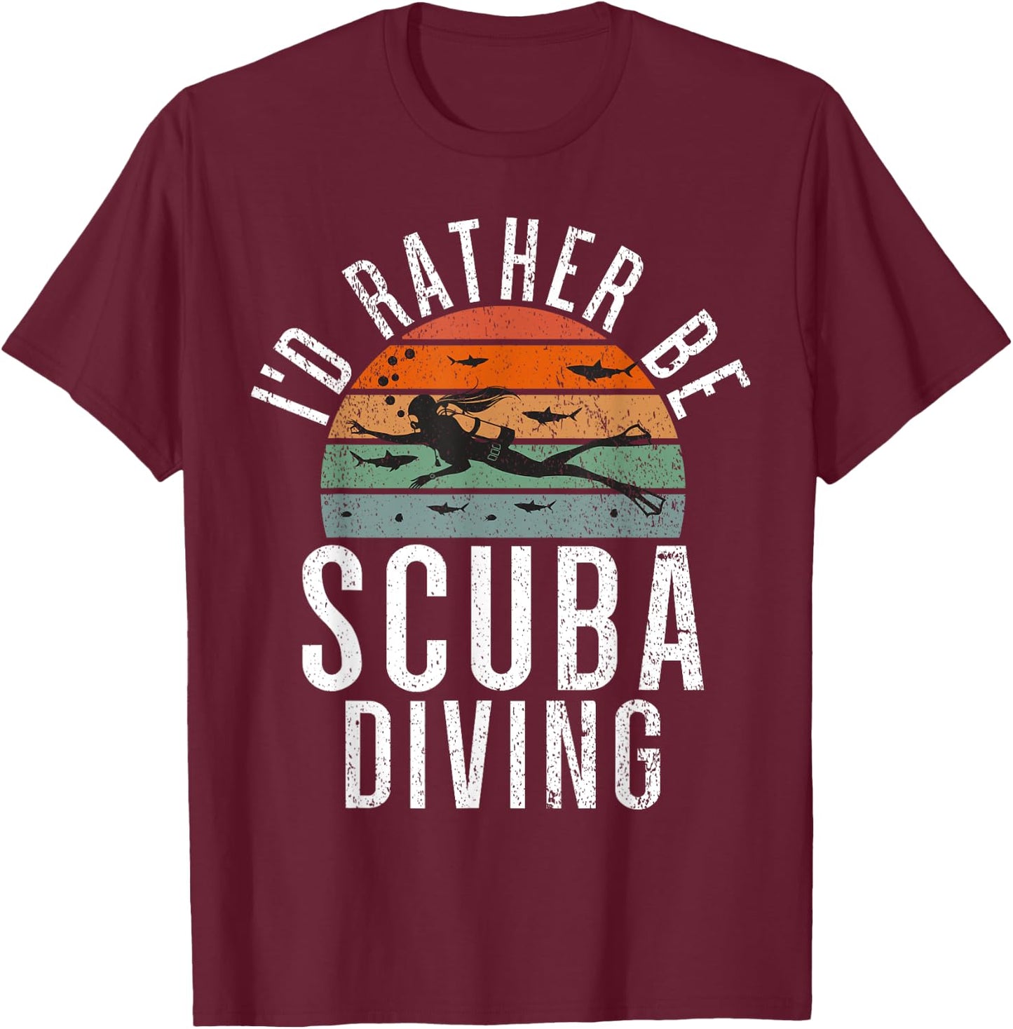 Id rather be Scuba Diving T-Shirt - T-Shirt | Maroon