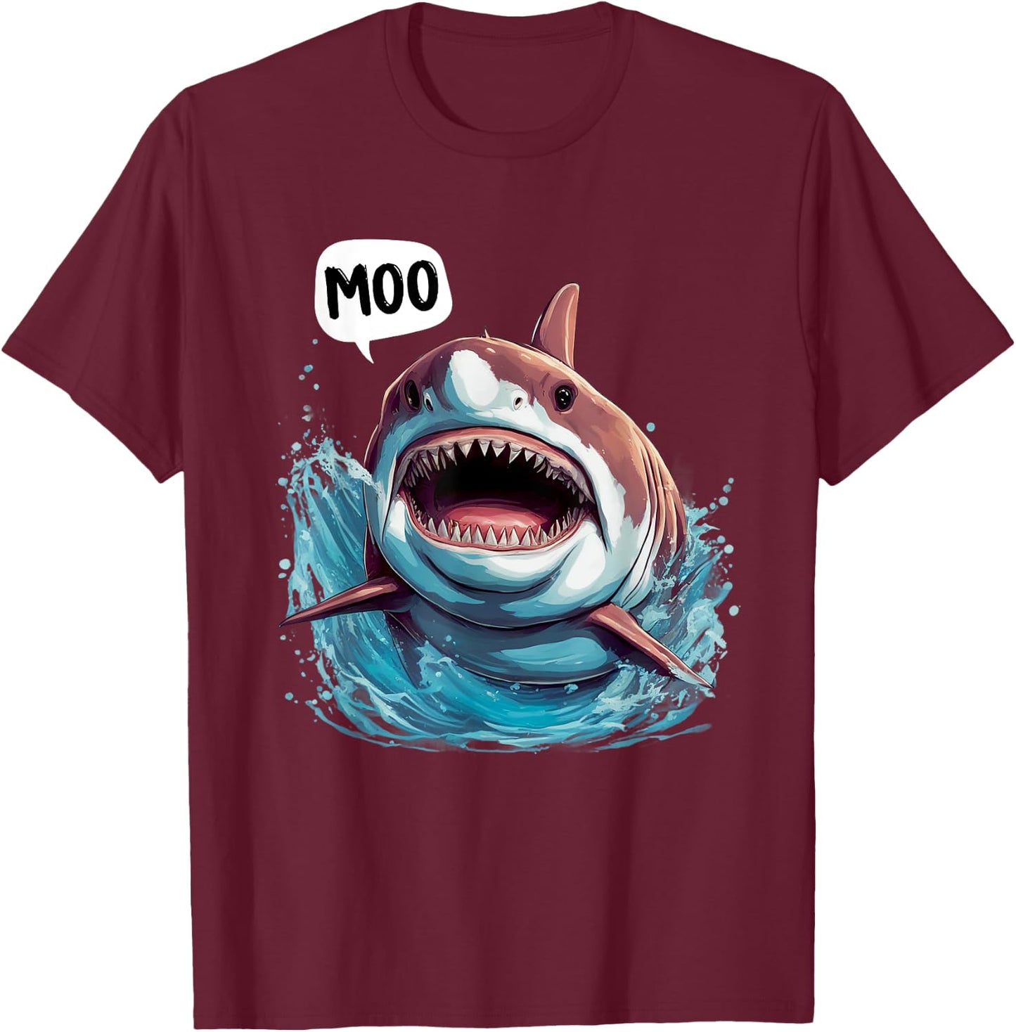 Funny Shark - Moo I'm A Cow Men Women Kids Moo T-Shirt - T-Shirt | Maroon