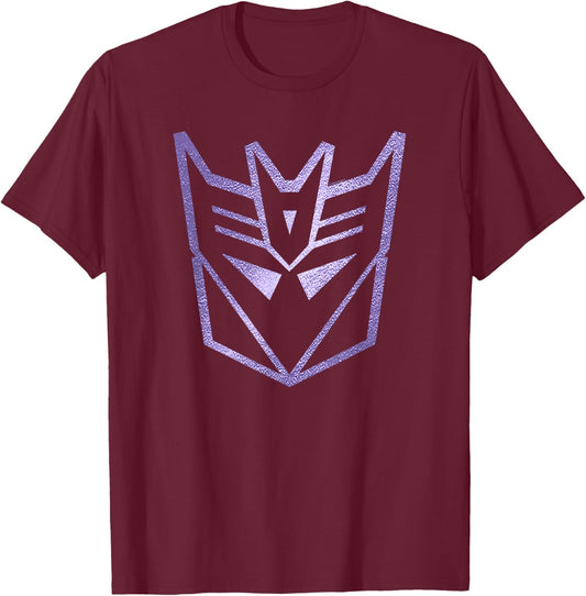Transformers Decepticons Classic Metal Purple Logo T-Shirt - T-Shirt | Maroon