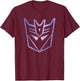 Transformers Decepticons Classic Metal Purple Logo T-Shirt - T-Shirt | Maroon