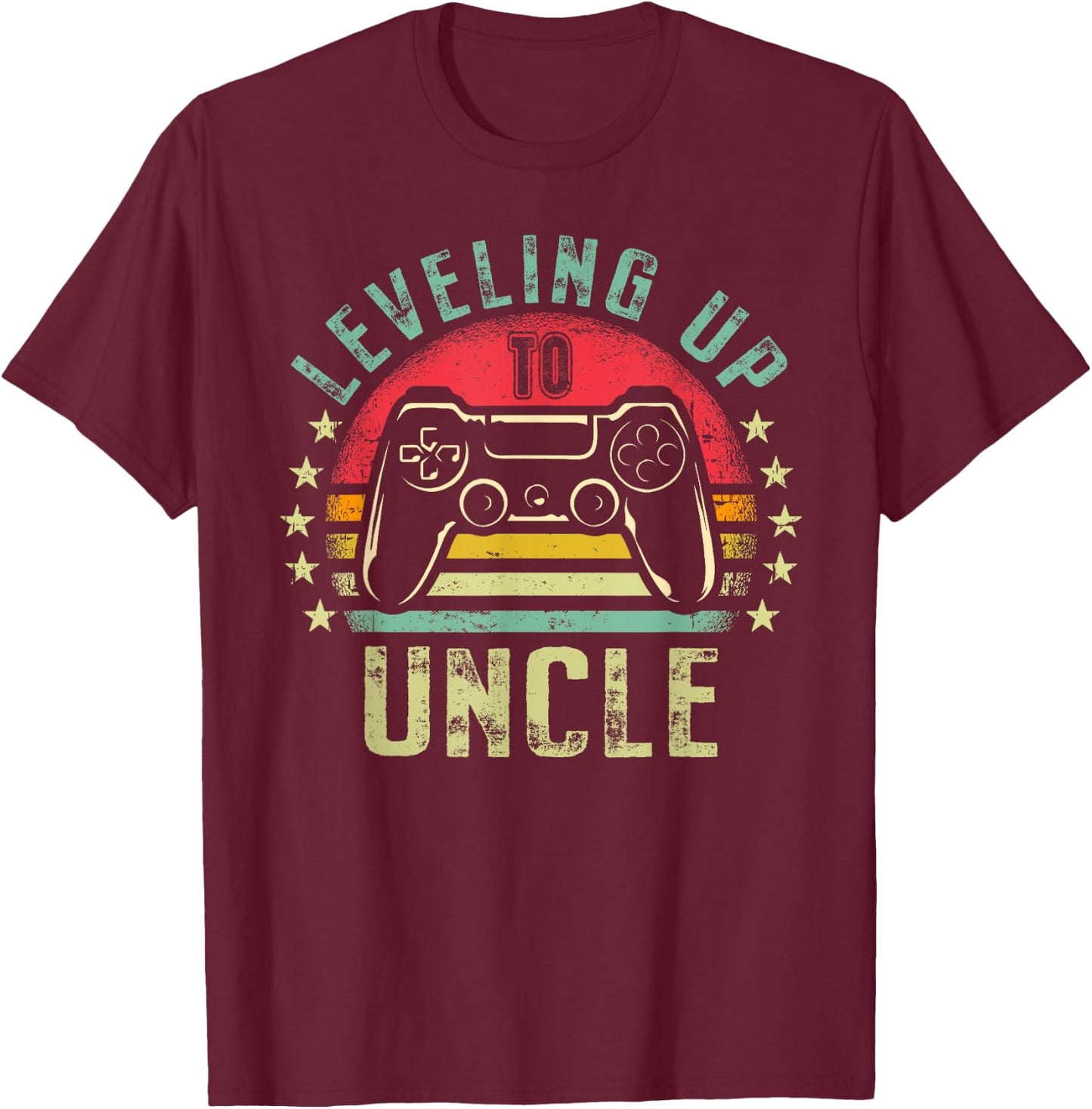 Leveling up to Uncle Video Gamer Promoted To Future Uncle T-Shirt - T-Shirt | Maroon