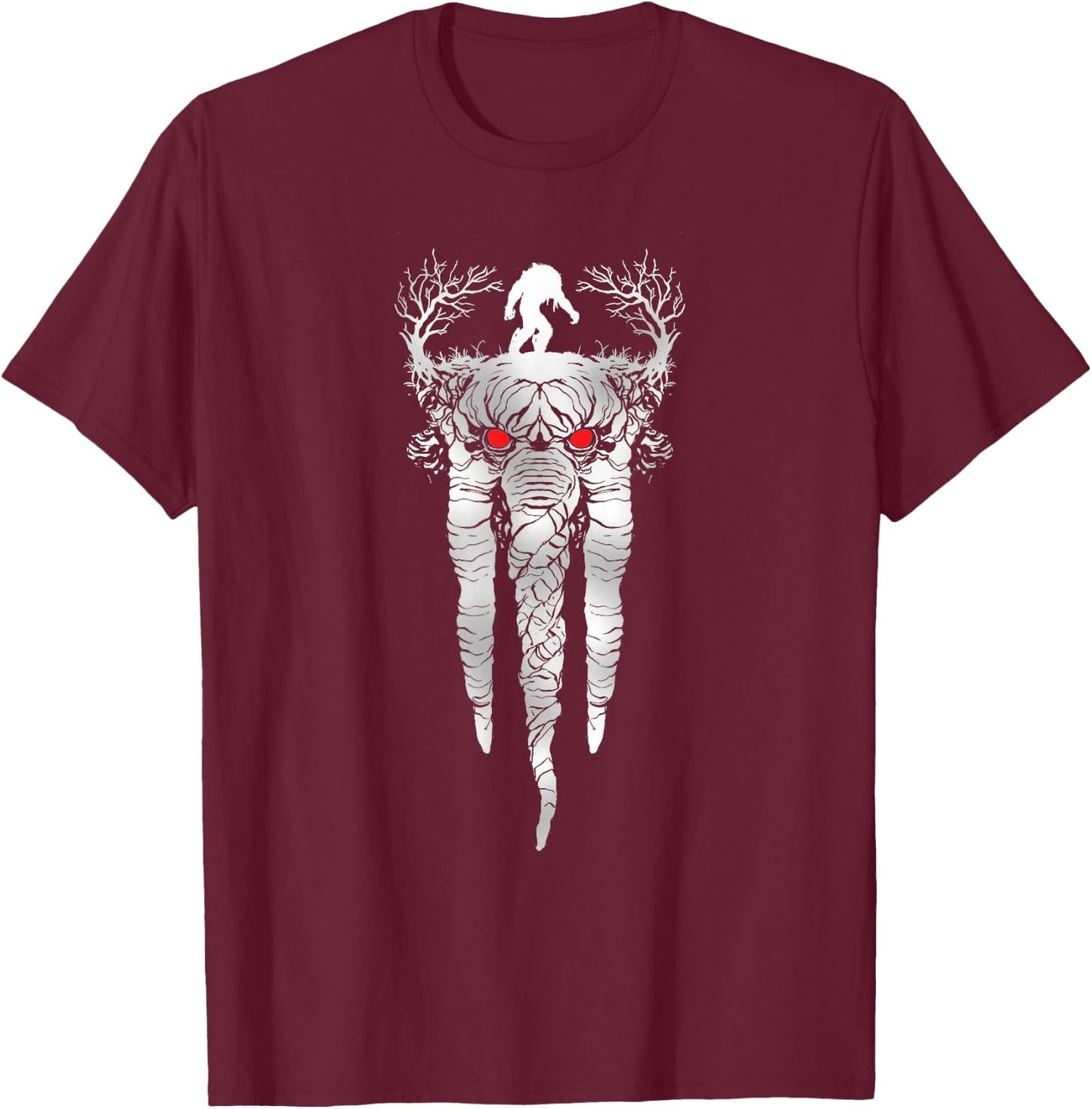 Marvel Werewolf by Night Man-Thing Illustrated Disney+ T-Shirt - T-Shirt | Maroon