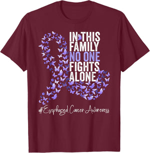 Esophageal Cancer Awareness Month Periwinkle Ribbon T-Shirt - T-Shirt | Maroon
