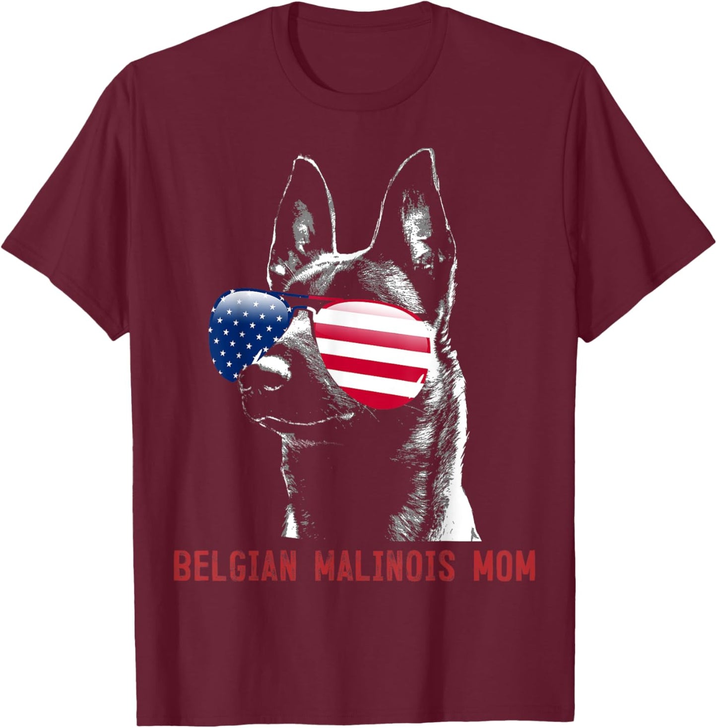 Belgian Malinois Mom Dog Puppy USA Women T-Shirt - T-Shirt | Maroon