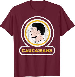 Caucasians Funny Vintage Caucasians Pride T-Shirt - T-Shirt | Maroon