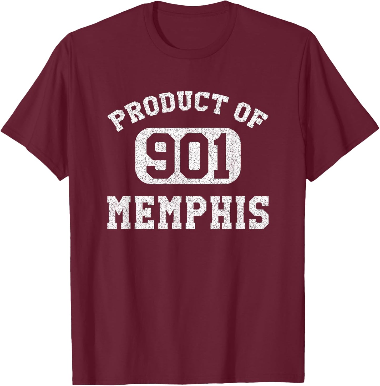Memphis Tennessee Vintage Retro Area Code T-Shirt - T-Shirt | Maroon