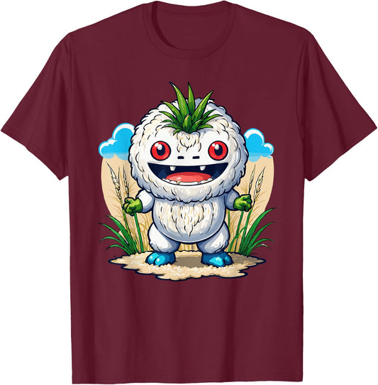 Japanese Food Anime Kawaii Rice Monster T-Shirt - T-Shirt | Maroon