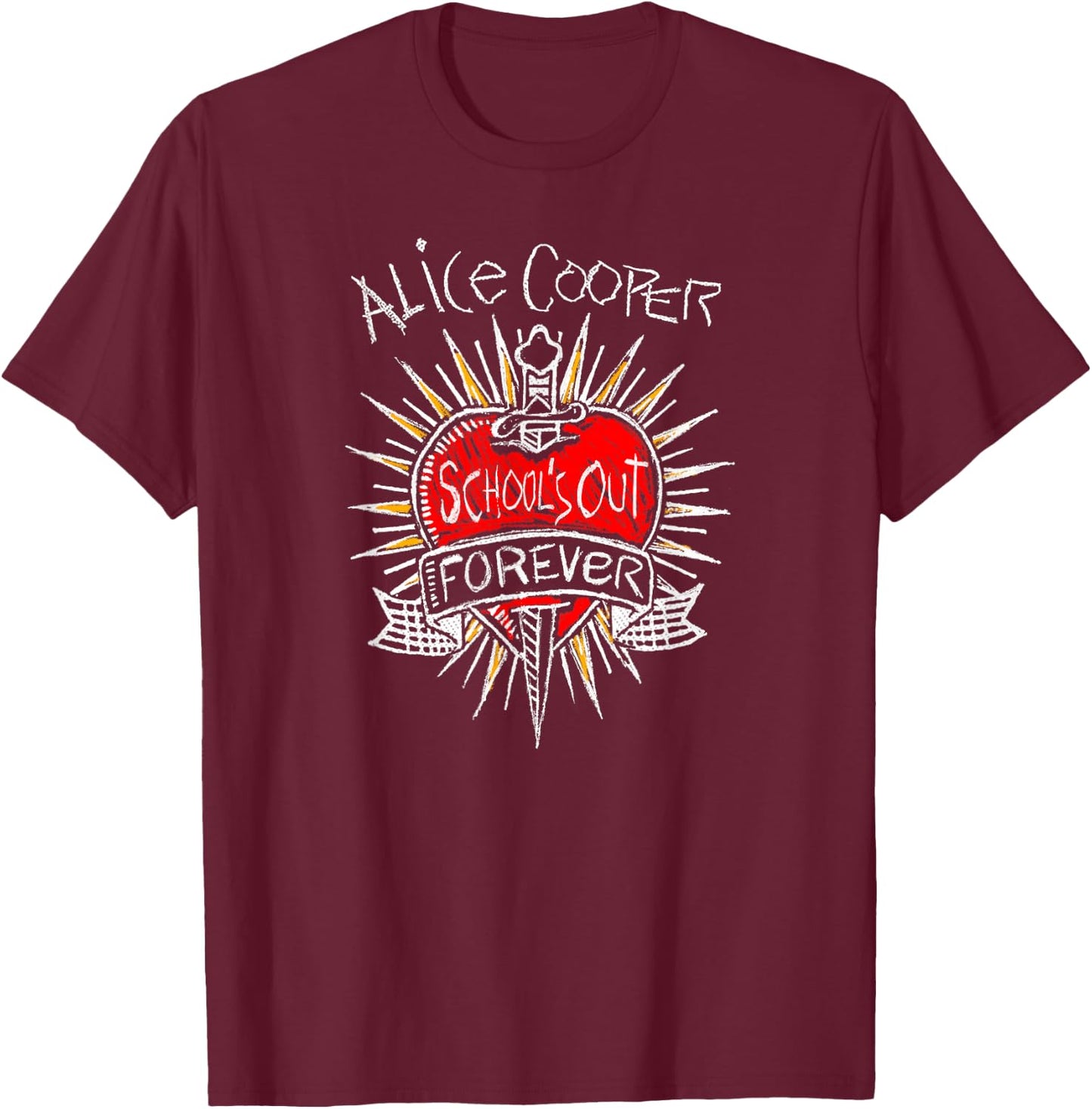 Alice Cooper - Vintage School's Out Forever T-Shirt - T-Shirt | Maroon