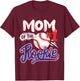 Mom of Rookie 1st Baseball Birthday Party Theme Matching T-Shirt - T-Shirt | Maroon
