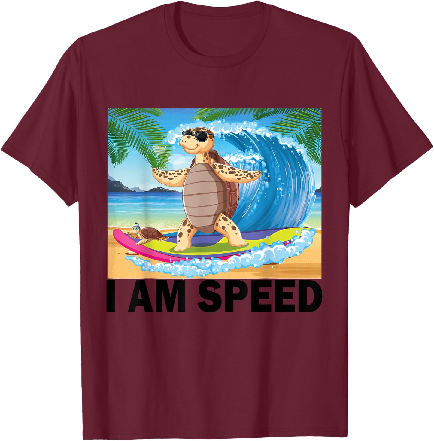 Funny Cute Tortoise I Am Speed Sarcastic Parmy Animal Humor T-Shirt - T-Shirt | Maroon