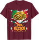 Mexican Flag Taco Idea For Kids & Mexican Independence Day T-Shirt - T-Shirt | Maroon