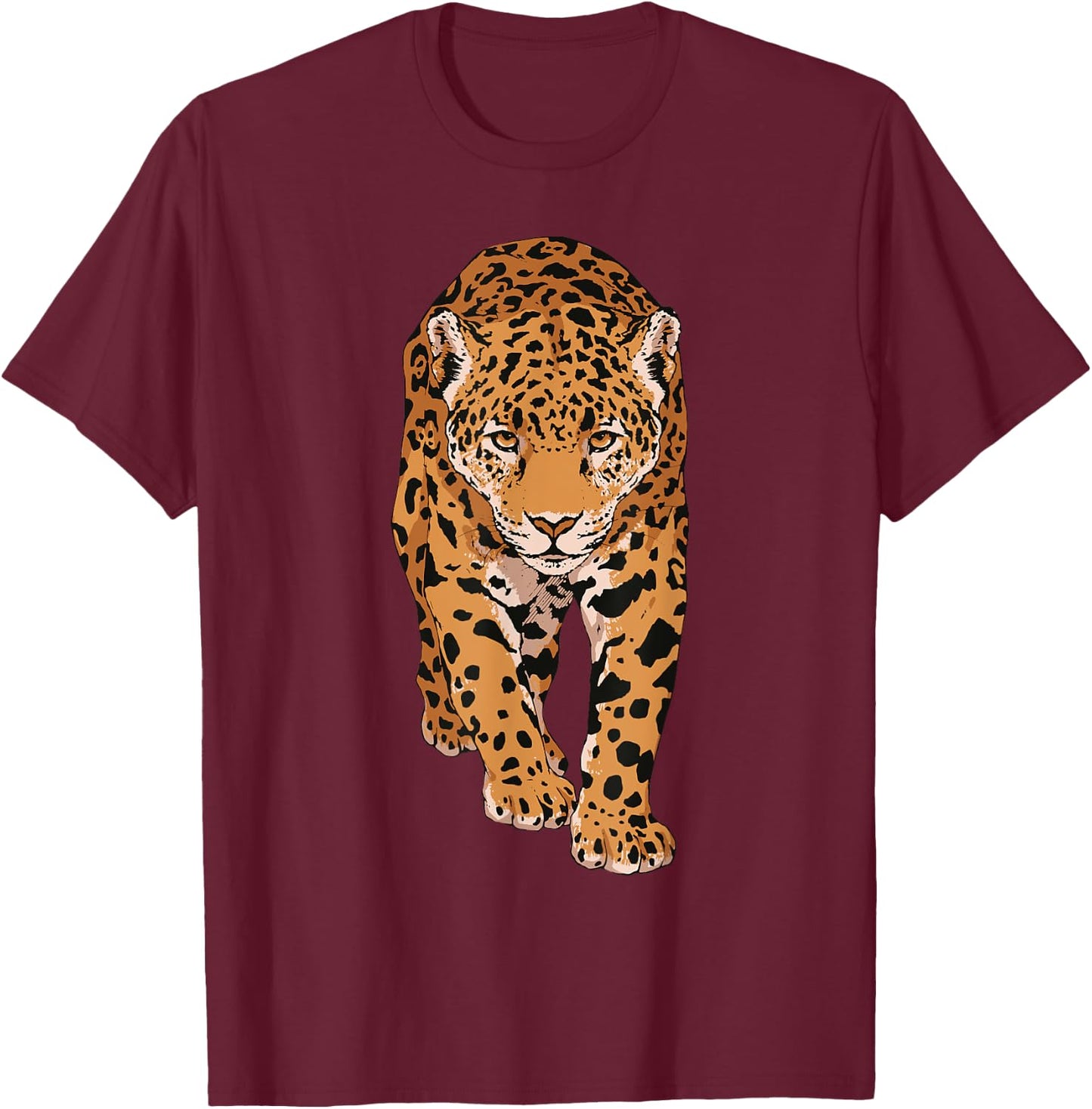 Wild Jaguar Jungle Nature for Cat Lover T-Shirt - T-Shirt | Maroon