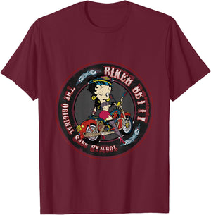 Betty Boop Biker Betty T-Shirt - T-Shirt | Maroon