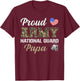 Retro Proud Army National Guard Papa Military Pride Costume T-Shirt - T-Shirt | Maroon