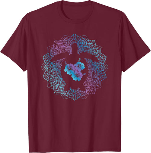 Sea Turtle Mandala Ocean Animal Tropical Hawaiian Hibiscus