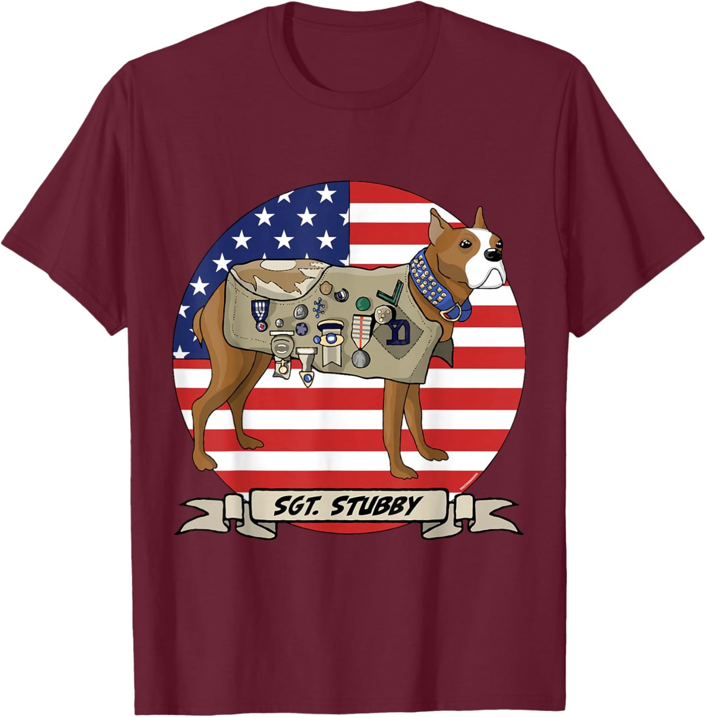 American War Dog Sergeant Stubby T-Shirt - T-Shirt | Maroon