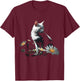 Cat Flowers Artwork - Cat Motif Animal Cat Women Kids T-Shirt - T-Shirt | Maroon