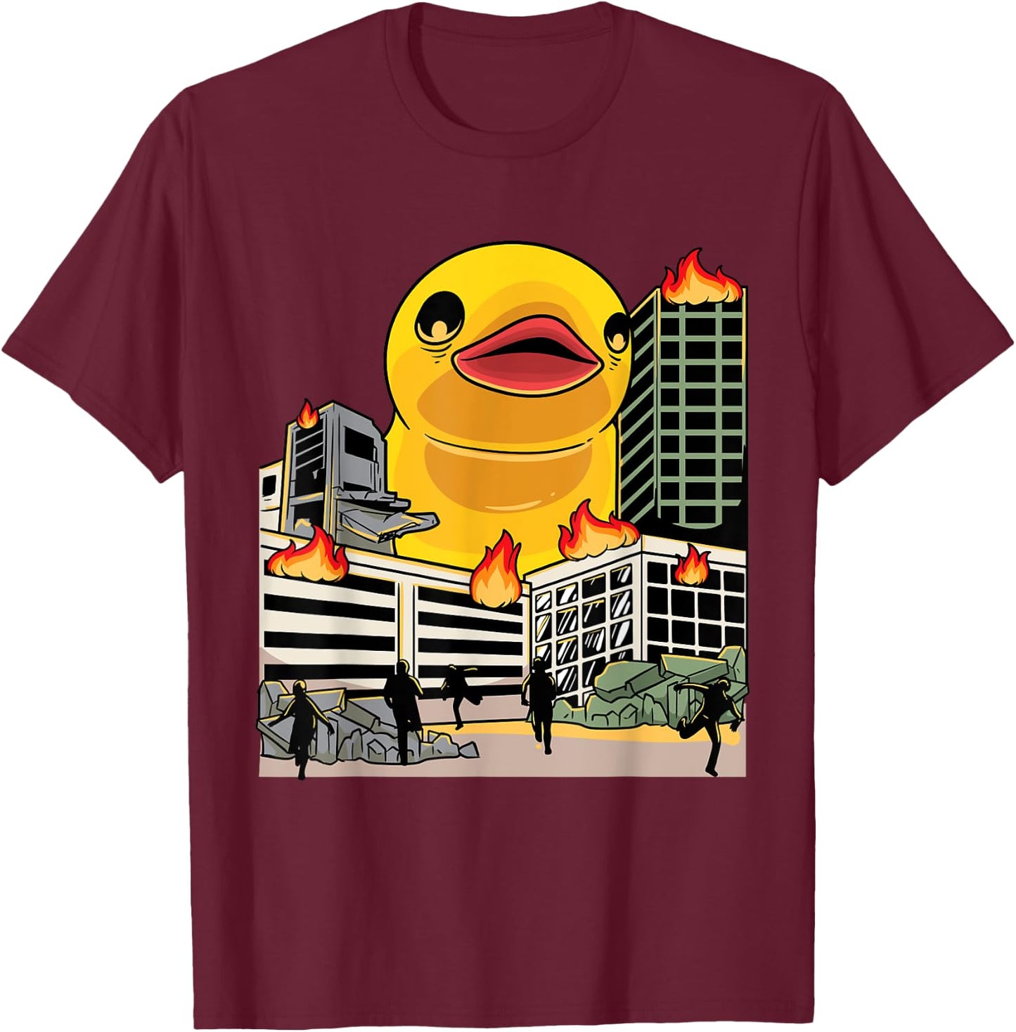 Funny Huge Rubber Duck Lover Kids T-Shirt - T-Shirt | Maroon