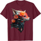 Fox art animal lovers motif animals T-Shirt - T-Shirt | Maroon