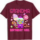 Grandma Of The Birthday Gifts Girl Candyland Candy Birthday T-Shirt - T-Shirt | Maroon