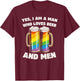 Funny Phrase For Gay Men Who Love Beer T-Shirt - T-Shirt | Maroon